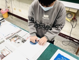 校長藝術課  台灣藍鵲  版畫:IMG_5058
