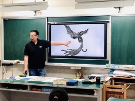 校長藝術課  台灣藍鵲  版畫:IMG_6297